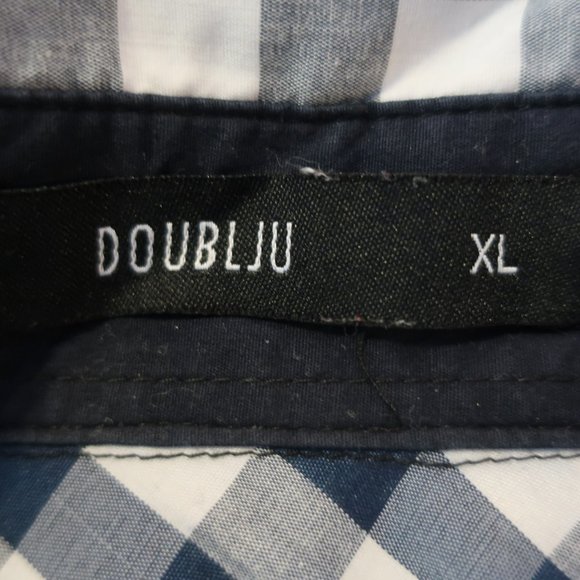 DOUBLJU BLUE/WHITE/GRAY PLAID SHIRT XL* - Picture 8 of 8